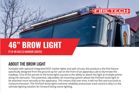46” Brow Light (3 Marker Lights) for Ambulances Sales Sheet