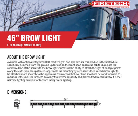 46" Brow Light with 3 Marker Lights Sale Sheet