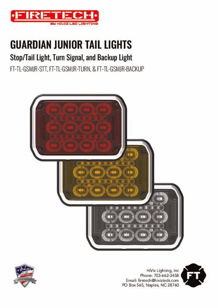Guardian Junior Tail, Turn, Backup Light Instruction Manual