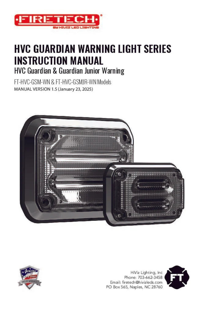 HVC Guardian Warning Lights Instruction Manual