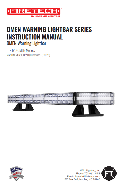 Omen Warning Lightbar Series Instruction Manual